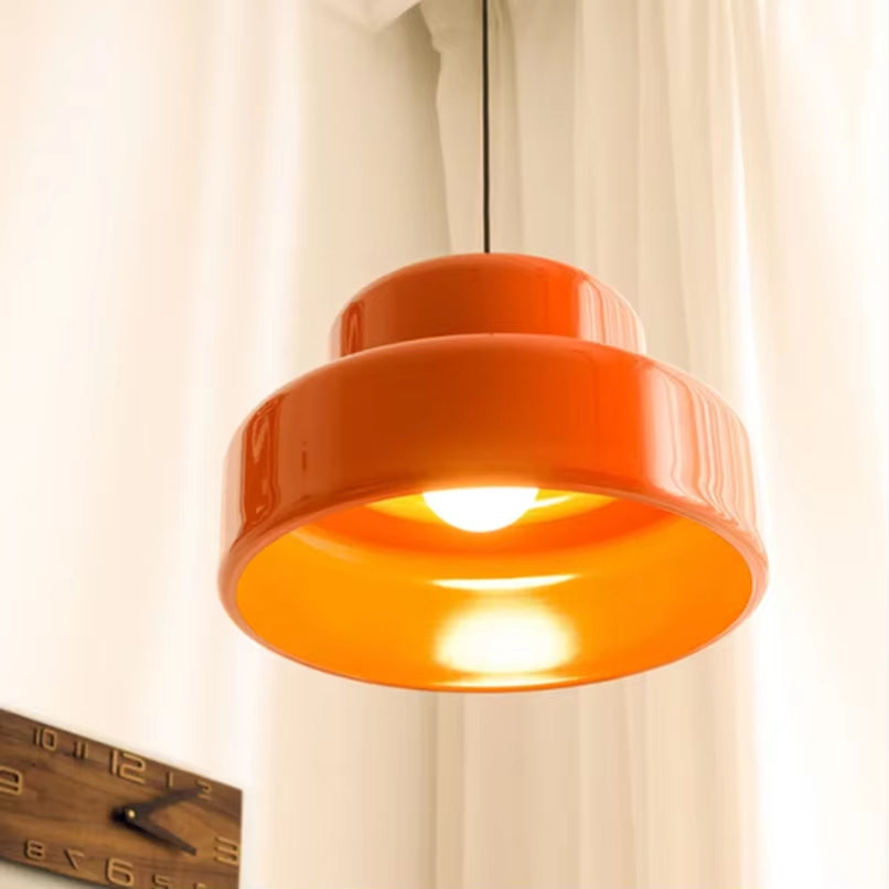 Modern Bauhaus Orange Glass Pendant Lights - Stylish Hanging Lamps for Kitchen, Dining Room, Restaurant, and Cafe