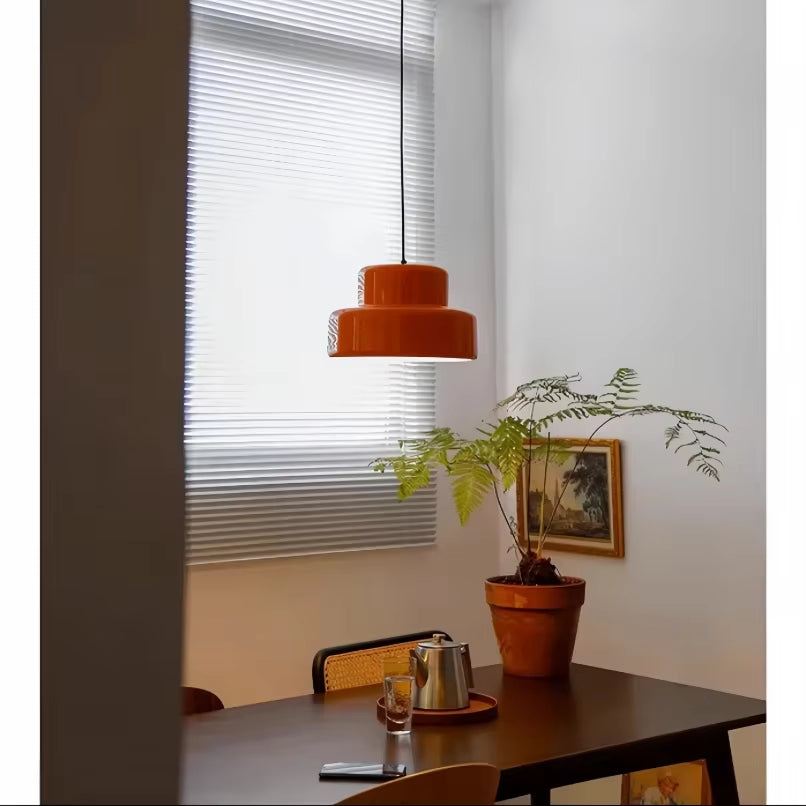 Modern Bauhaus Orange Glass Pendant Lights - Stylish Hanging Lamps for Kitchen, Dining Room, Restaurant, and Cafe