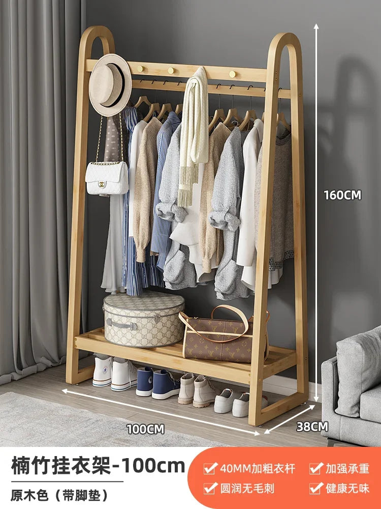 Bamboo Wooden Coat Rack