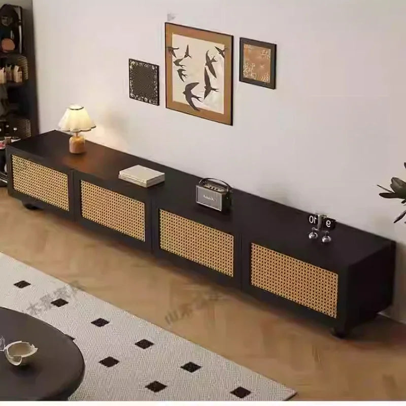 Retro TV Stand with Fireplace