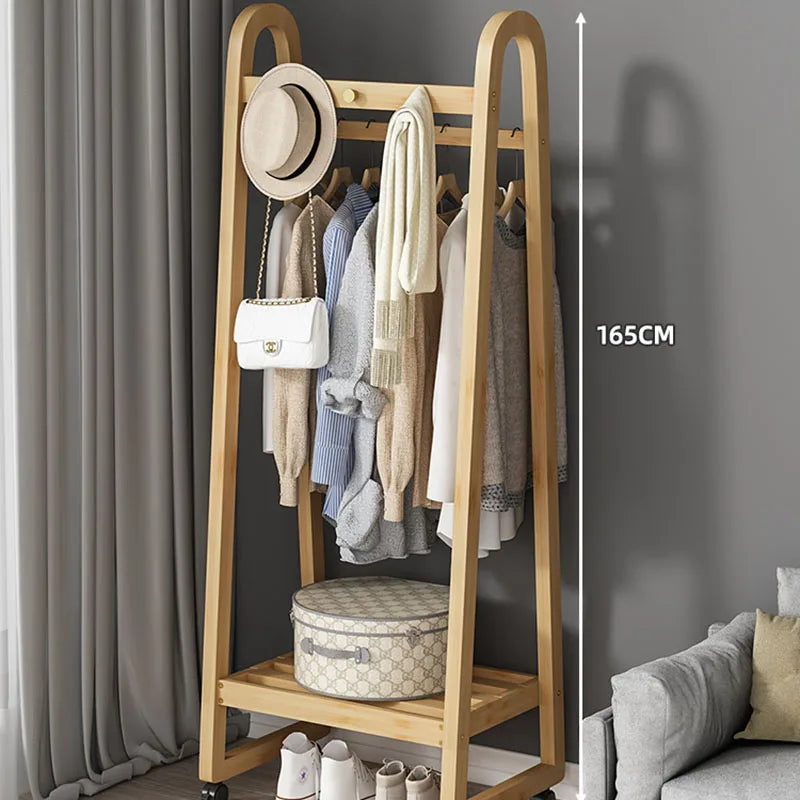 Bamboo Wooden Coat Rack