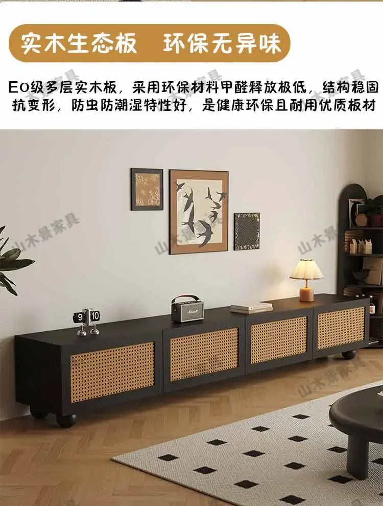 Retro TV Stand with Fireplace
