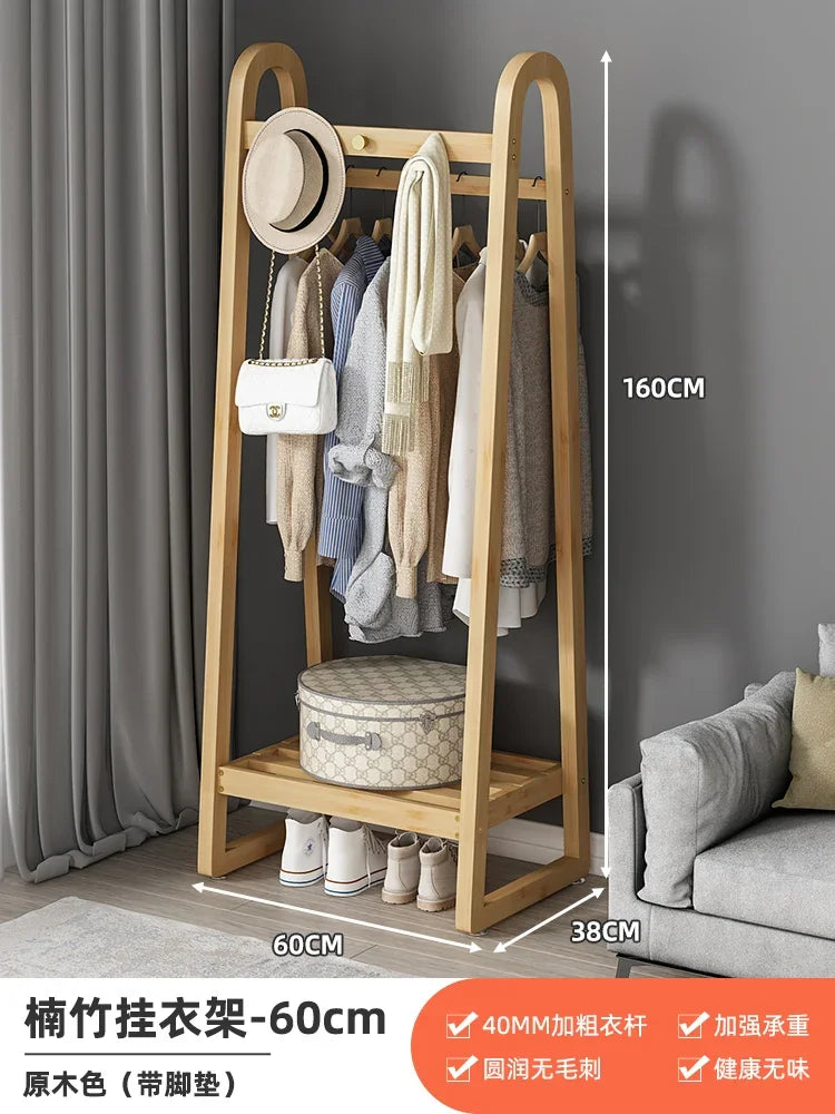 Bamboo Wooden Coat Rack