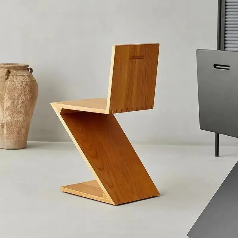 Nordic Z-Shaped Wood Chair