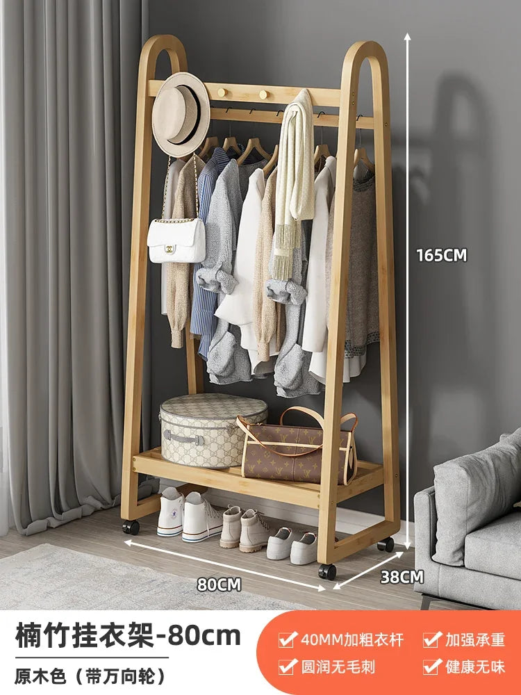 Bamboo Wooden Coat Rack