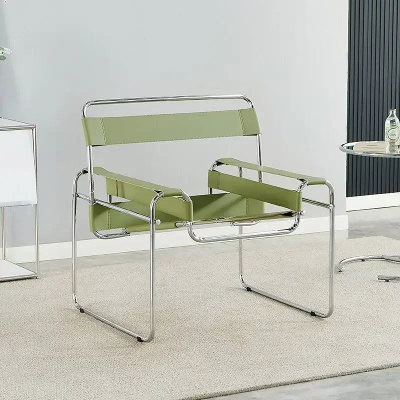 Nordic Vassili Single Leisure Chair - Medieval Industrial Style with Saddle Leather Finish