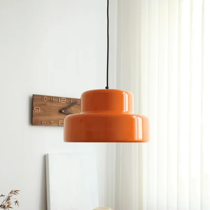Modern Bauhaus Orange Glass Pendant Lights - Stylish Hanging Lamps for Kitchen, Dining Room, Restaurant, and Cafe
