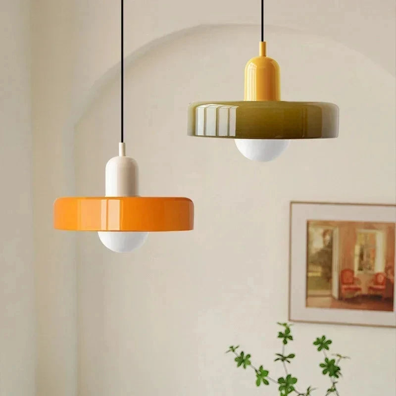 Nordic Bauhaus Retro Glass Chandelier for Dining Room, Living Room, and Bar - Elegant Lighting Fixture for Coffee Shop Decor