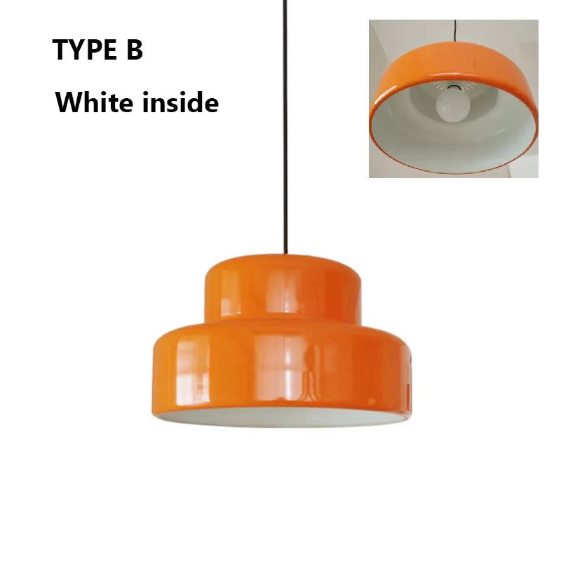 Modern Bauhaus Orange Glass Pendant Lights - Stylish Hanging Lamps for Kitchen, Dining Room, Restaurant, and Cafe