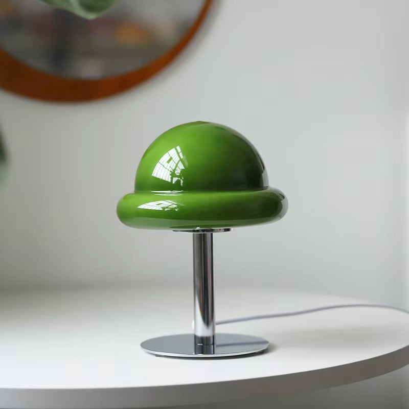 Vintage-Inspired Glass Mushroom Table Lamp - Unique Bauhaus Design for Cozy Bedroom Ambiance