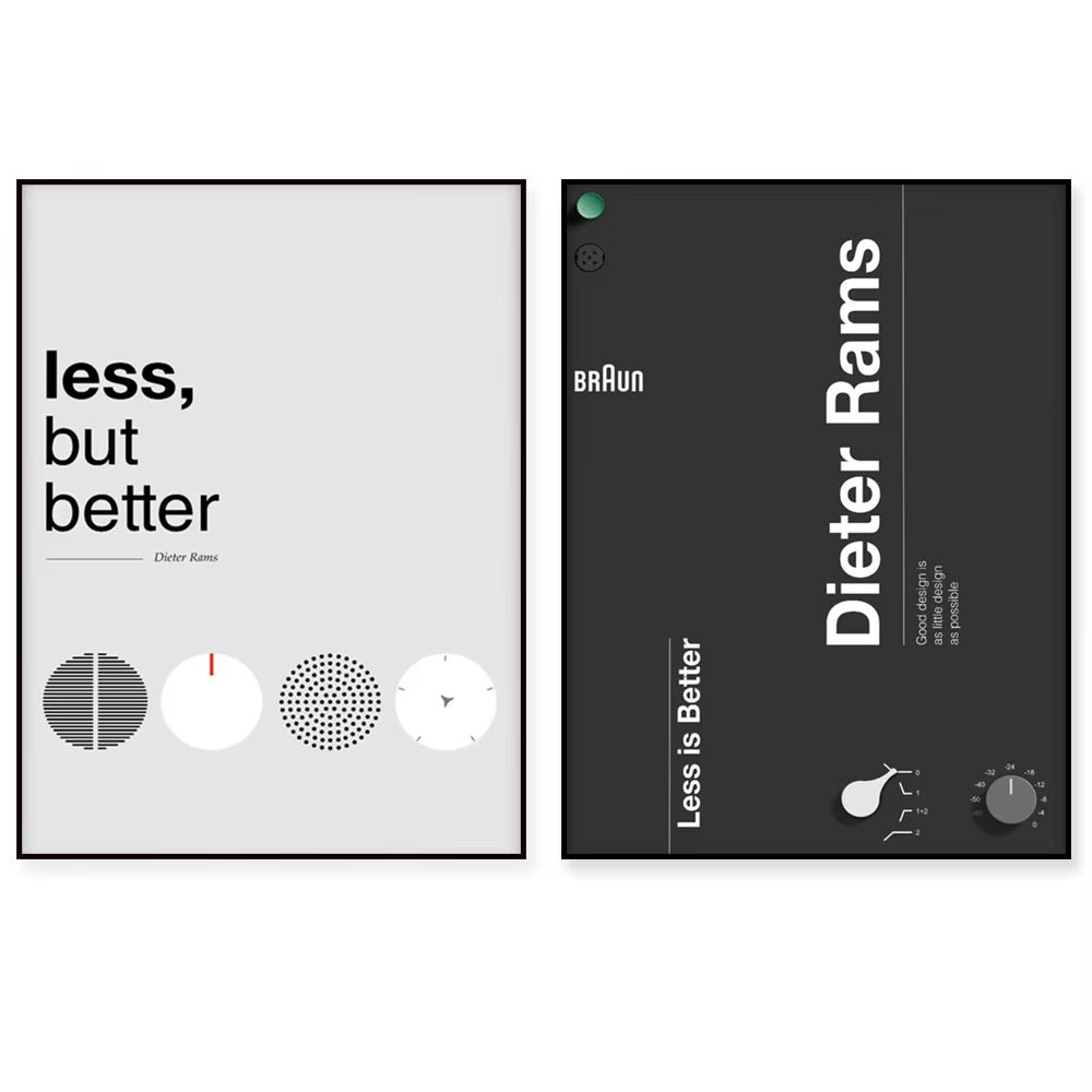 Design Quotes, Dieter Rams Abstract Art, Dieter Rams Braun Wall Art Prints Home Decor Posters
