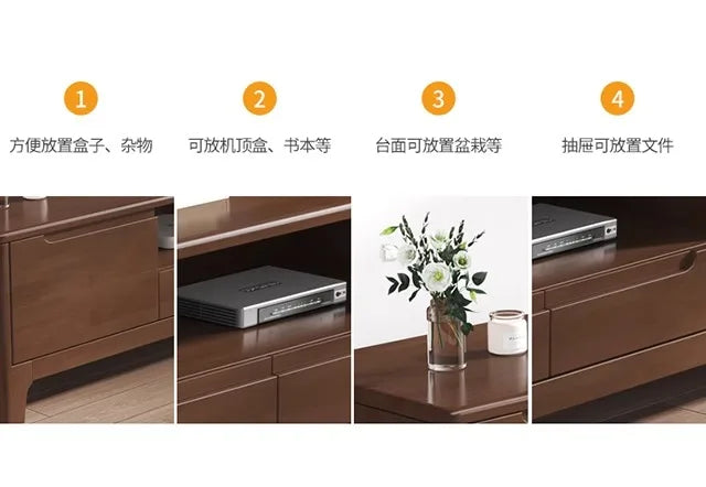 Dark Brown Wooden TV Stand