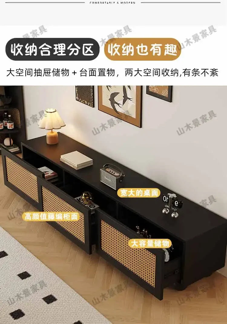 Retro TV Stand with Fireplace