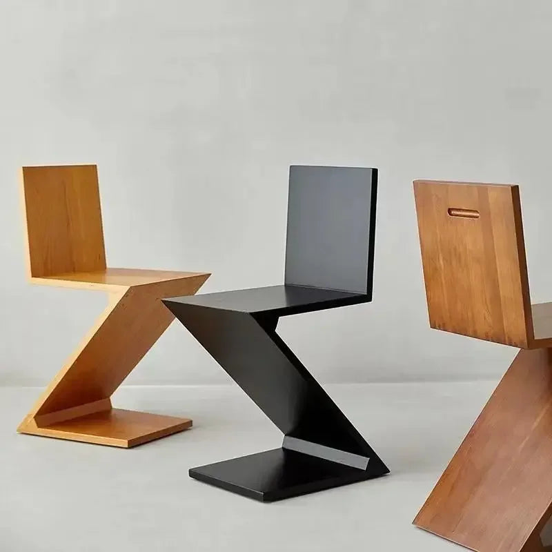 Nordic Z-Shaped Wood Chair
