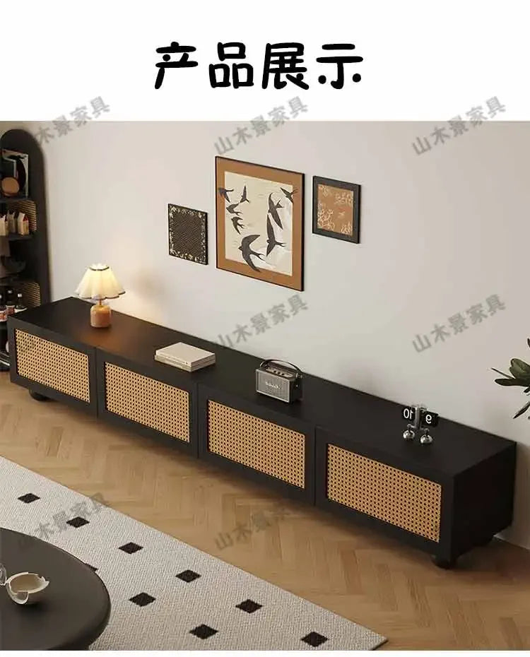 Retro TV Stand with Fireplace
