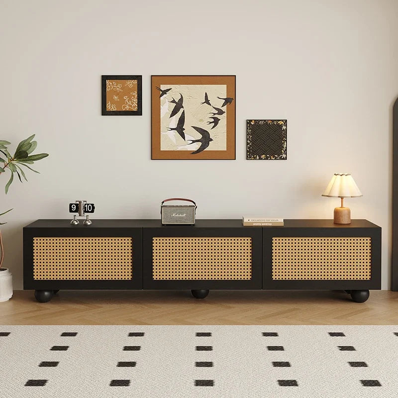 Retro TV Stand with Fireplace