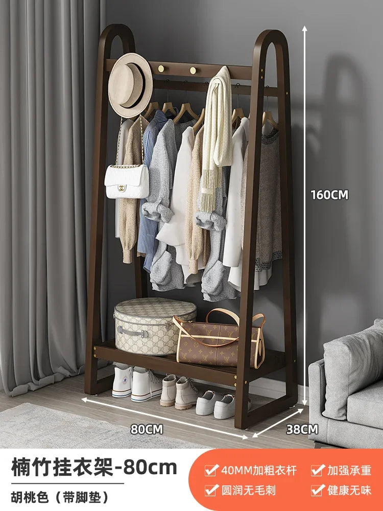 Bamboo Wooden Coat Rack