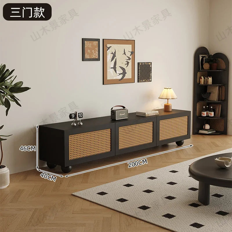 Retro TV Stand with Fireplace