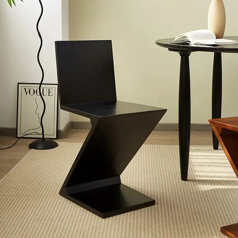 Nordic Z-Shaped Wood Chair