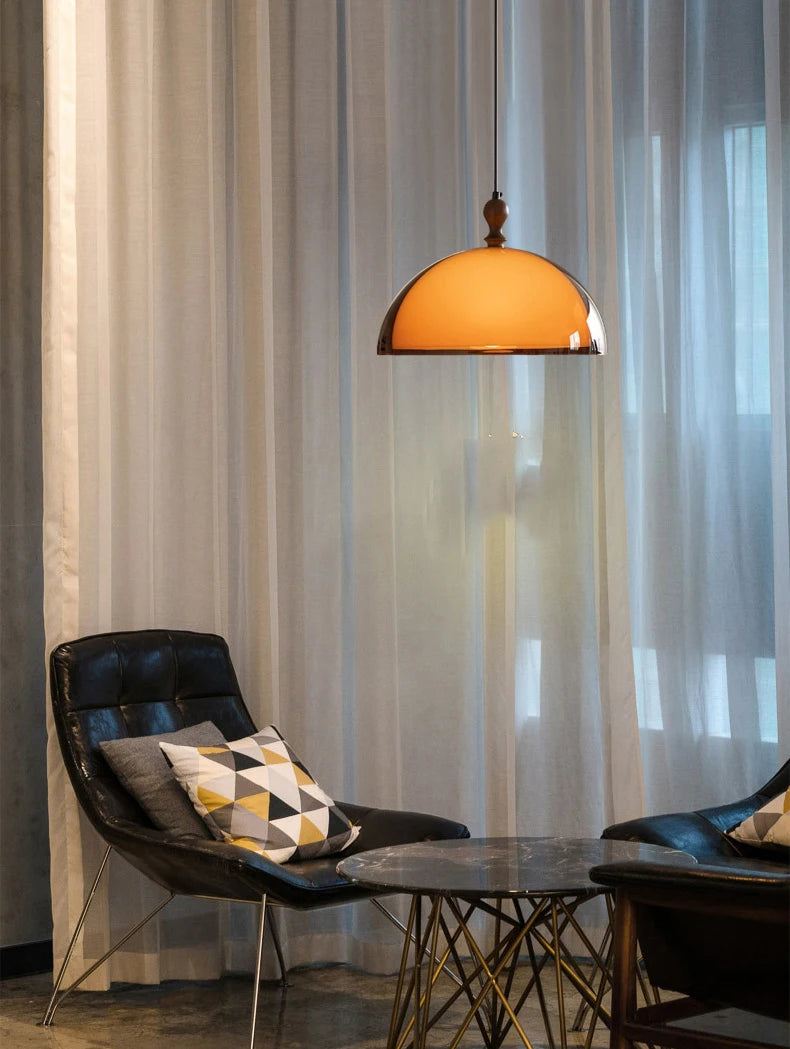 Brown Acrylic Lampshade Pendant Light With Dark Wood E27 Bulb For Dining Room Bar Bedroom Wire Adjustable