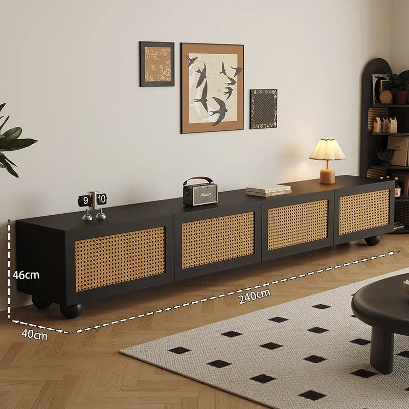 Retro TV Stand with Fireplace