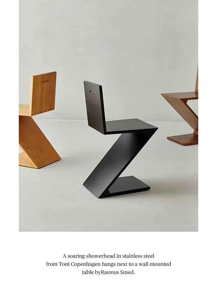 Nordic Z-Shaped Wood Chair