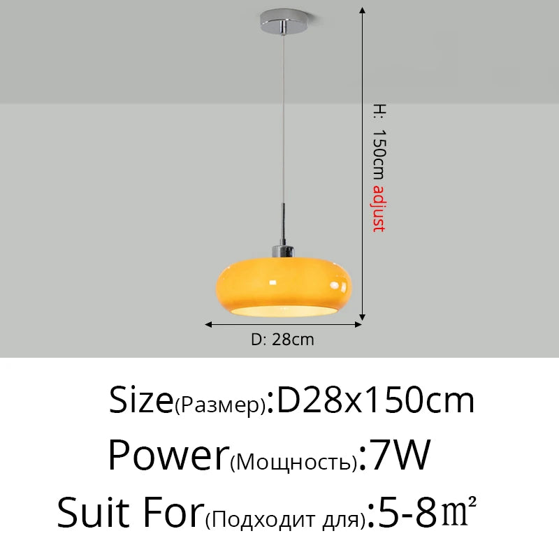 Orange Glass Pendant Light