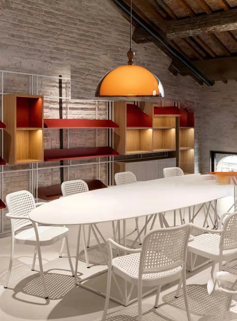 Brown Acrylic Lampshade Pendant Light With Dark Wood E27 Bulb For Dining Room Bar Bedroom Wire Adjustable