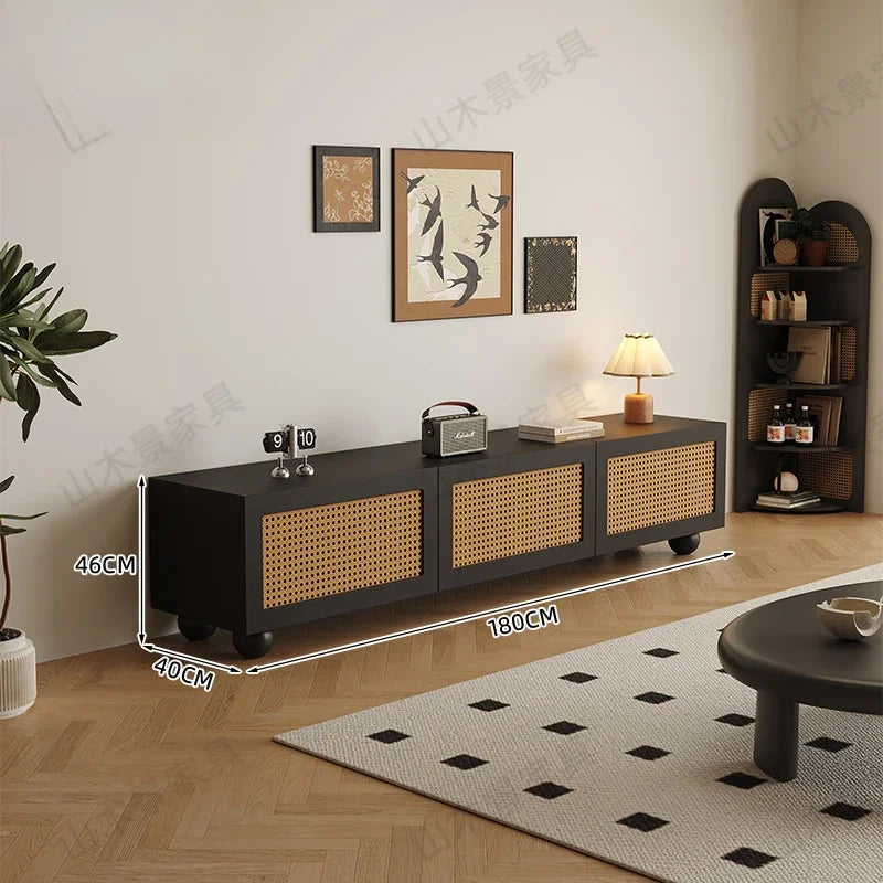Retro TV Stand with Fireplace