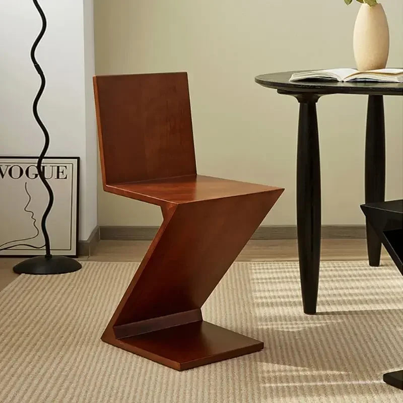 Nordic Z-Shaped Wood Chair
