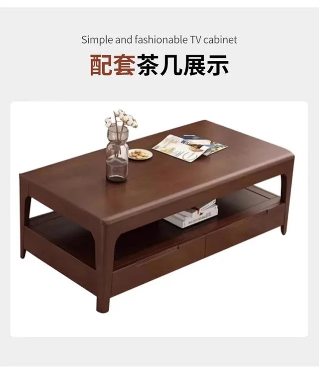 Dark Brown Wooden TV Stand