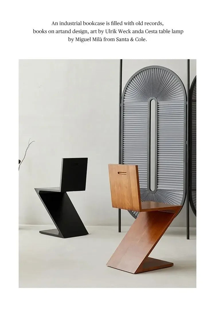 Nordic Z-Shaped Wood Chair