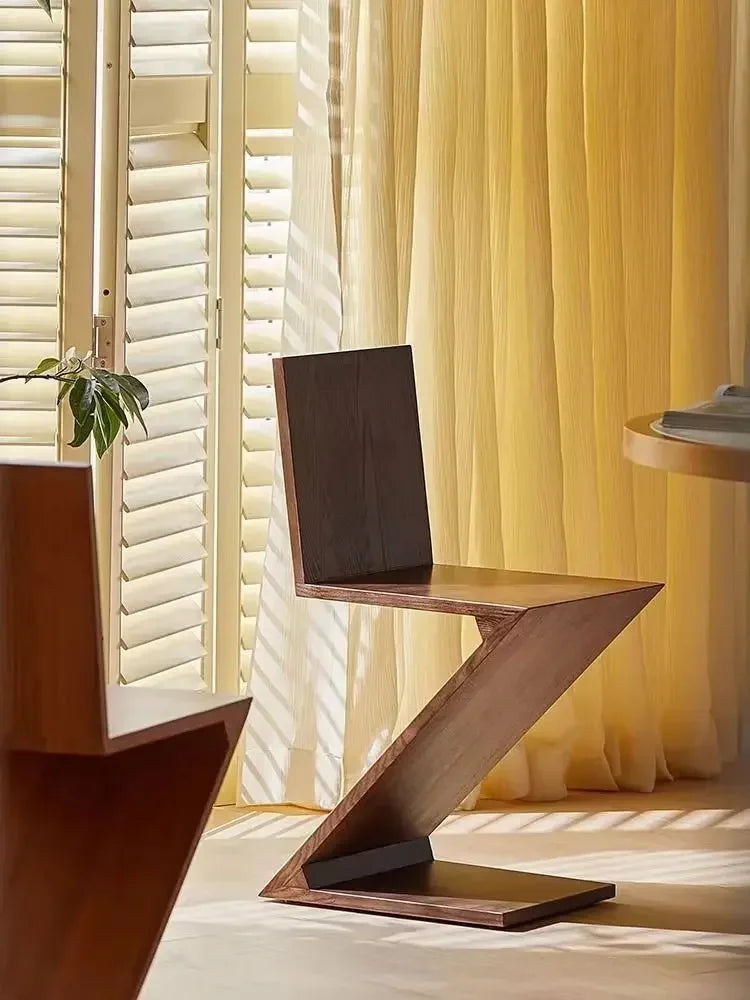 Nordic Z-Shaped Wood Chair
