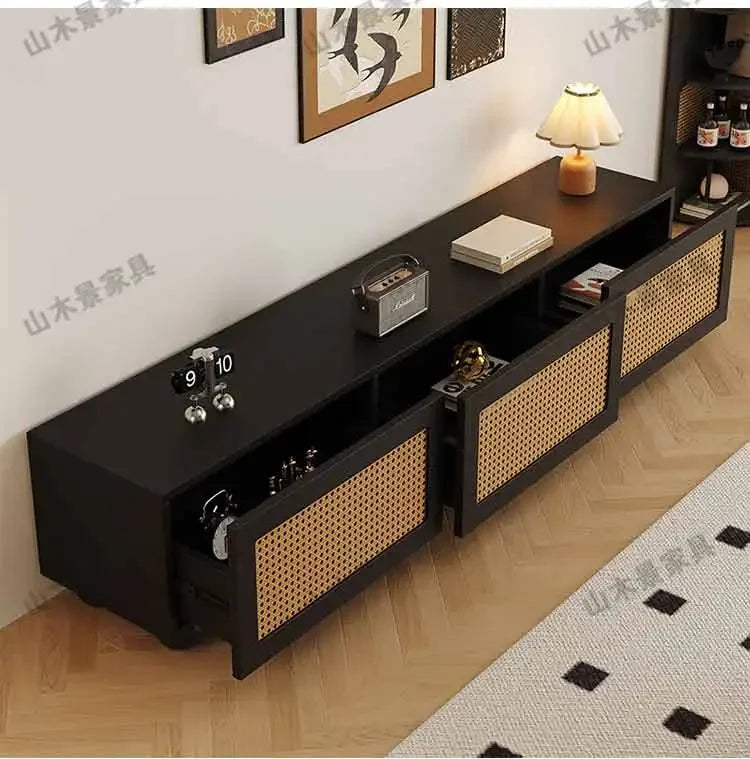 Retro TV Stand with Fireplace