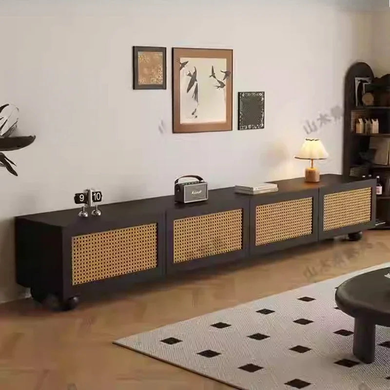 Retro TV Stand with Fireplace