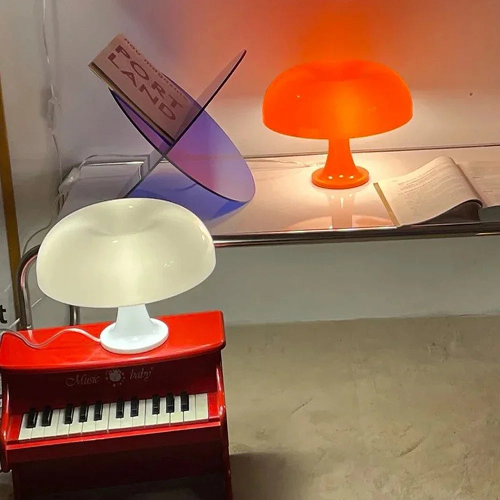 Orange Danish Mushroom Lamp