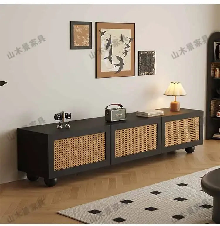 Retro TV Stand with Fireplace