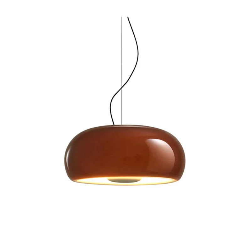 Nordic French Vintage Glass Pendant Light - Handmade Red Ceiling Lamp for Dining Room, Study, Bedroom Mid-Century Retro Lighting
