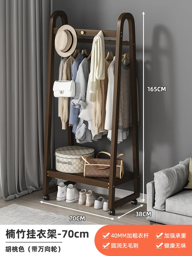 Bamboo Wooden Coat Rack