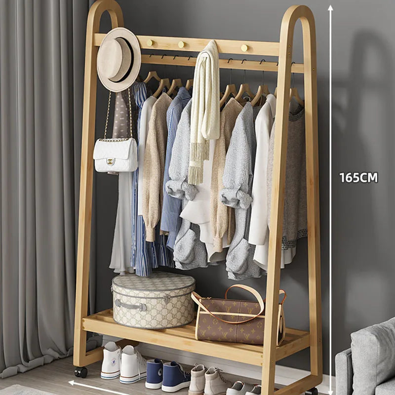 Bamboo Wooden Coat Rack