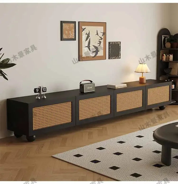 Retro TV Stand with Fireplace