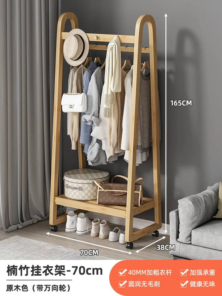 Bamboo Wooden Coat Rack