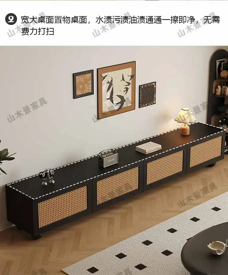 Retro TV Stand with Fireplace