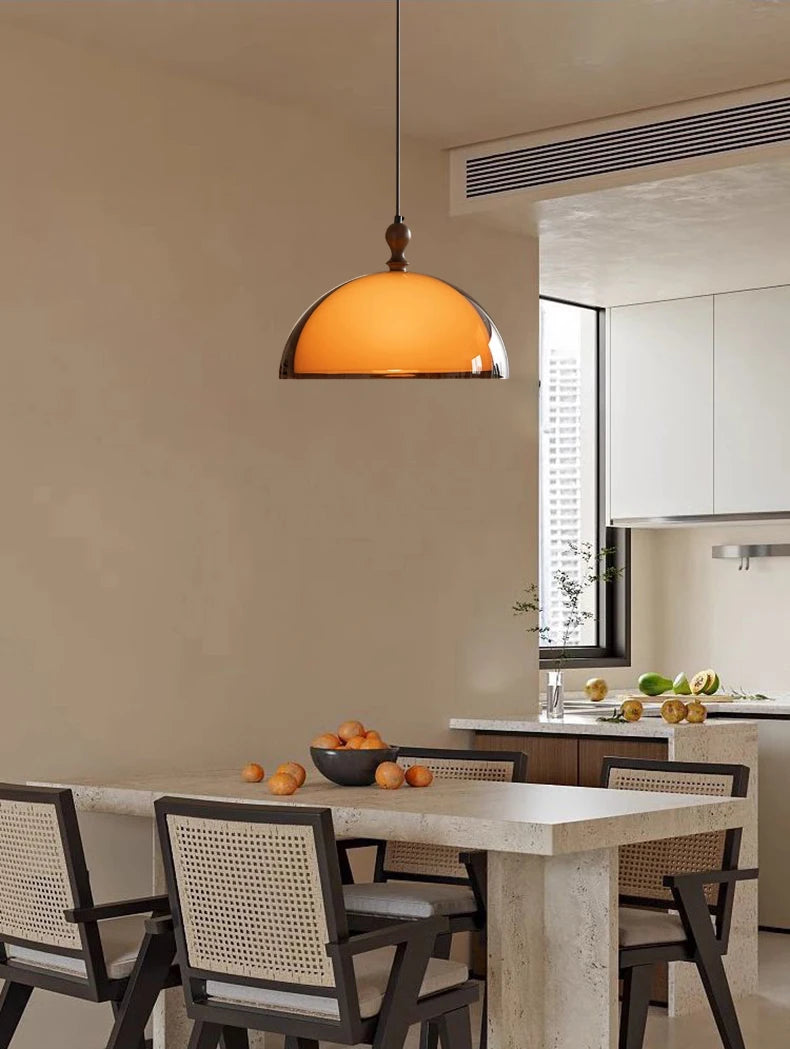 Brown Acrylic Lampshade Pendant Light With Dark Wood E27 Bulb For Dining Room Bar Bedroom Wire Adjustable