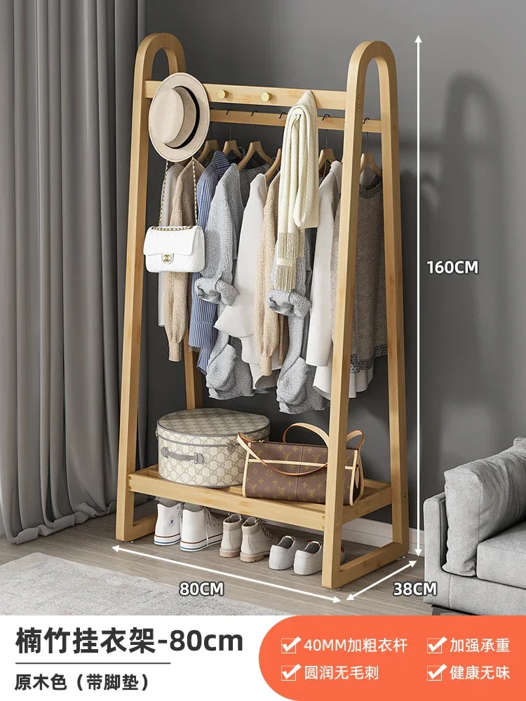 Bamboo Wooden Coat Rack