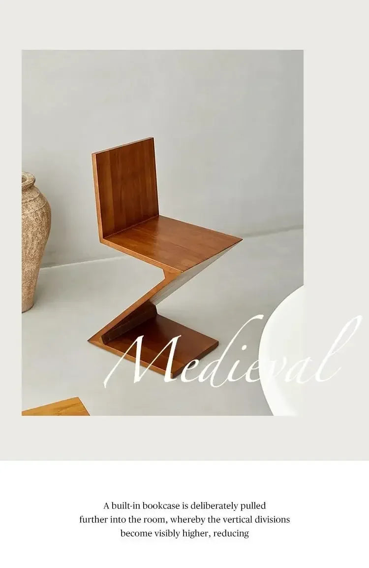 Nordic Z-Shaped Wood Chair