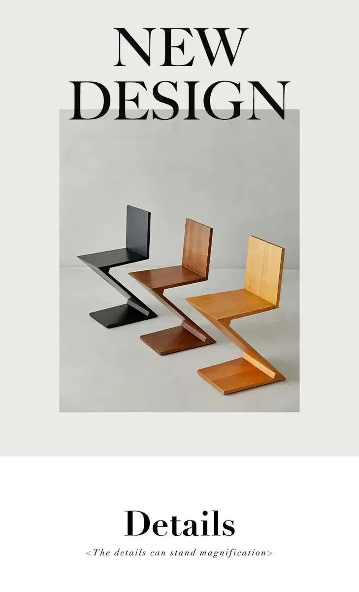 Nordic Z-Shaped Wood Chair