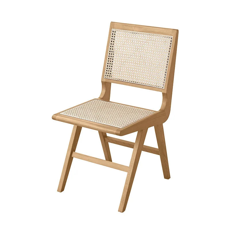 Nordic medieval rattan chair rattan leisure ins style Japanese homestay restaurant solid wood back