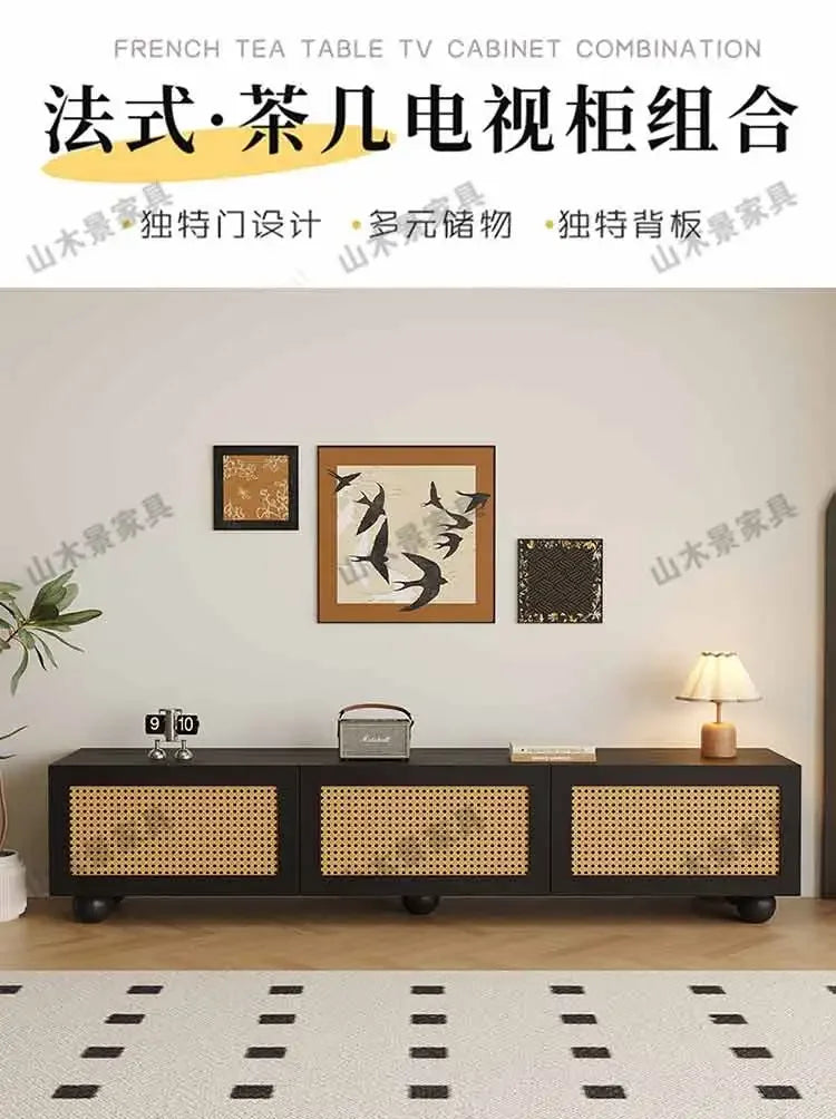 Retro TV Stand with Fireplace