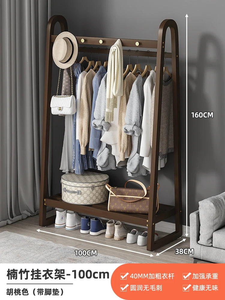 Bamboo Wooden Coat Rack